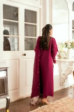 Pakistani clothing brands qalamkar luxury lawn eid edit collection 2025, unstitched 3 piece suit, sb-01, back