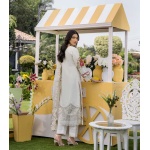 Pakistani clothing brands eshaisha festive lawn embroidered collection 2025, unstitched 3 piece embroidered suit, EA-LL-5540, back