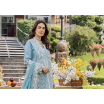 Pakistani clothing brands eshaisha festive lawn embroidered collection 2025, unstitched 3 piece embroidered suit, EA-LL-5541, front closeup of kameez