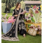 Pakistani clothing brands eshaisha festive lawn embroidered collection 2025, unstitched 3 piece embroidered suit, EA-LL-5542, front