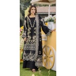 Pakistani clothing brands eshaisha festive lawn embroidered collection 2025, unstitched 3 piece embroidered suit, EA-LL-5542, front closeup