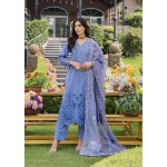 Pakistani clothing brands eshaisha festive lawn embroidered collection 2025, unstitched 3 piece embroidered suit, EA-LL-5543, front