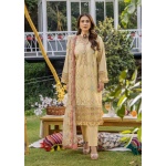 Pakistani clothing brands eshaisha festive lawn embroidered collection 2025, unstitched 3 piece embroidered suit, EA-LL-5544, front