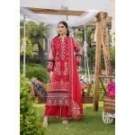 Pakistani clothing brands eshaisha festive lawn embroidered collection 2025, unstitched 3 piece embroidered suit, EA-LL-5547, salwar kameez and dupatta