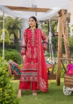 Pakistani clothing brands eshaisha festive lawn embroidered collection 2025, unstitched 3 piece embroidered suit, EA-LL-5547, salwar kameez and dupatta