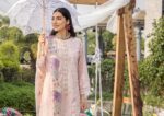 Pakistani clothing brands eshaisha festive lawn embroidered collection 2025, unstitched 3 piece embroidered suit, EA-LL-5548, front