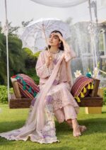 Pakistani clothing brands eshaisha festive lawn embroidered collection 2025, unstitched 3 piece embroidered suit, EA-LL-5548