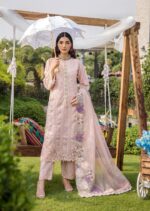 Pakistani clothing brands eshaisha festive lawn embroidered collection 2025, unstitched 3 piece embroidered suit, EA-LL-5548, salwar kameez and dupatta