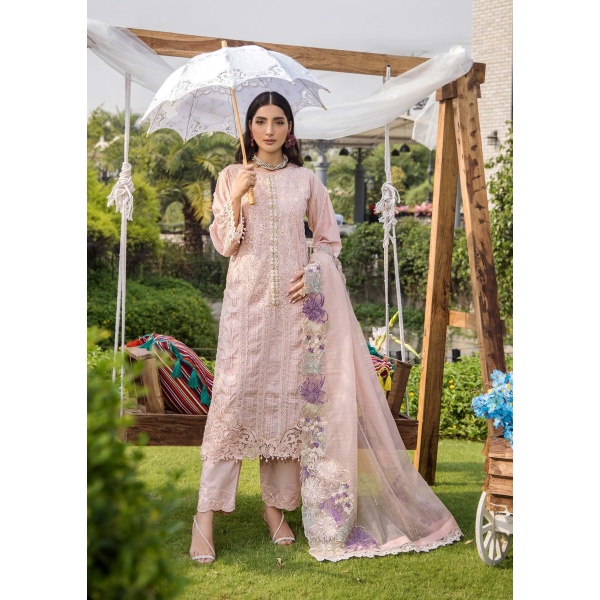 Pakistani clothing brands eshaisha festive lawn embroidered collection 2025, unstitched 3 piece embroidered suit, EA-LL-5548, salwar kameez and dupatta