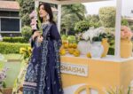 Pakistani clothing brands eshaisha festive lawn embroidered collection 2025, unstitched 3 piece embroidered suit, EA-LL-5549, front