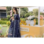 Pakistani clothing brands eshaisha festive lawn embroidered collection 2025, unstitched 3 piece embroidered suit, EA-LL-5549, front