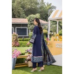 Pakistani clothing brands eshaisha festive lawn embroidered collection 2025, unstitched 3 piece embroidered suit, EA-LL-5549, back