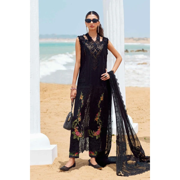 Pakistani clothing brands maria b lawn eid collection 2025, unstitched 3 piece suit, el-25-01, front