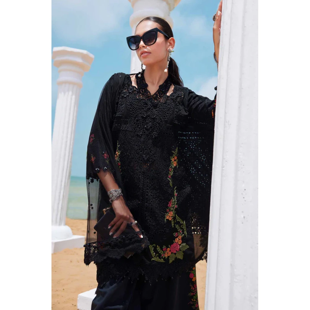 Pakistani clothing brands maria b lawn eid collection 2025, unstitched 3 piece suit, el-25-01, front shirt