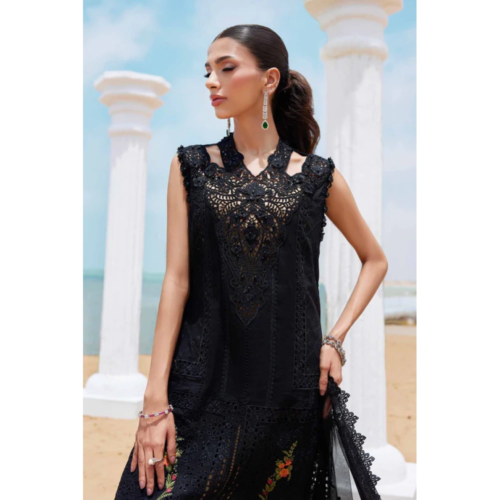 Pakistani clothing brands maria b lawn eid collection 2025, unstitched 3 piece suit, el-25-01, front kameez style