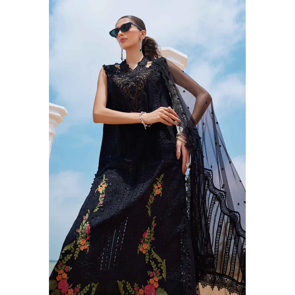 Pakistani clothing brands maria b lawn eid collection 2025, unstitched 3 piece suit, el-25-01, shirt & dupatta