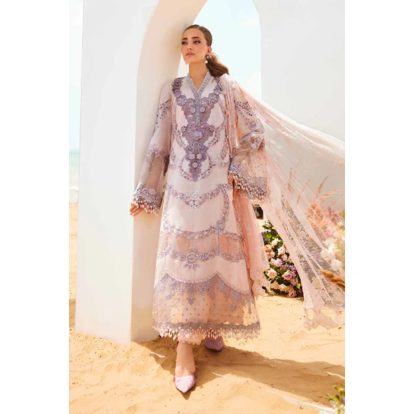 Pakistani clothing brands maria b lawn eid collection 2025, unstitched 3 piece suit, el-25-02, front