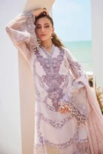 Pakistani clothing brands maria b lawn eid collection 2025, unstitched 3 piece suit, el-25-02, front kameez