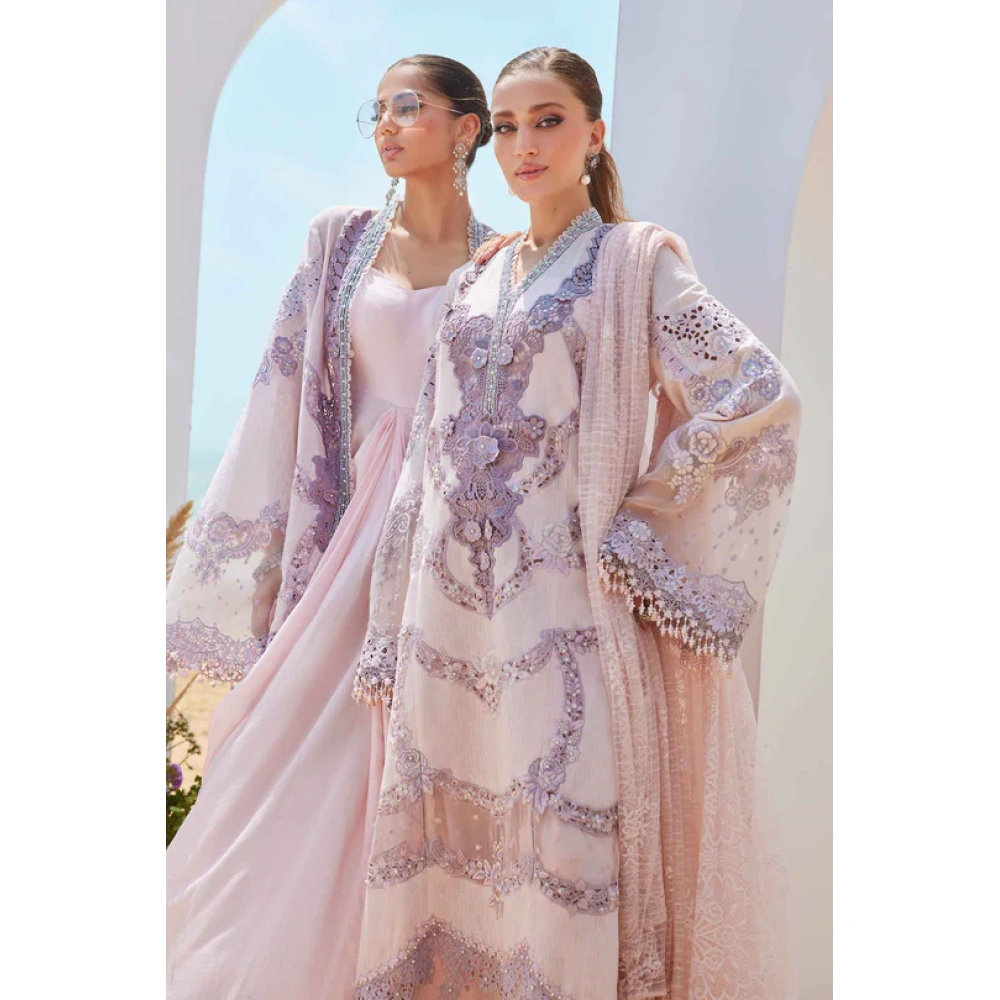 Pakistani clothing brands maria b lawn eid collection 2025, unstitched 3 piece suit, el-25-02, 2 different styles