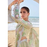 Pakistani clothing brands maria b lawn eid collection 2025, yellow unstitched 3 piece embroidered suit, el-25-04, sleeves design