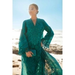 Pakistani clothing brands maria b lawn eid collection 2025, sea green unstitched 3 piece embroidered suit, el-25-05