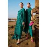 Pakistani clothing brands maria b lawn eid collection 2025, sea green unstitched 3 piece embroidered suit, el-25-05, 2 different styles