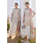 Pakistani clothing brands maria b lawn eid collection 2025, off white unstitched 3 piece embroidered suit, el-25-07, two diffeent styles