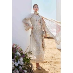 Pakistani clothing brands maria b lawn eid collection 2025, off white unstitched 3 piece embroidered suit, el-25-07, salwar kameez & dupatta