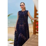 Pakistani clothing brands maria b lawn eid collection 2025, navy unstitched 3 piece embroidered suit, el-25-10, shirt embroidery