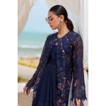 Pakistani clothing brands maria b lawn eid collection 2025, navy unstitched 3 piece embroidered suit, el-25-10, shirt neck design