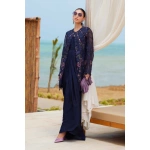 Pakistani clothing brands maria b lawn eid collection 2025, navy unstitched 3 piece embroidered suit, el-25-10, salwar kameez