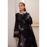 Pakistani clothing brands maria b lawn eid collection 2025, unstitched 3 piece embroidered suit, black, el-25-03, shirt