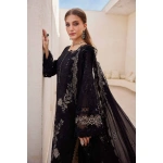 Pakistani clothing brands maria b lawn eid collection 2025, unstitched 3 piece embroidered suit, black, el-25-03, shirt & sleeves