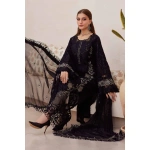 Pakistani clothing brands maria b lawn eid collection 2025, unstitched 3 piece embroidered suit, black, el-25-03, salwar kameez & dupatta