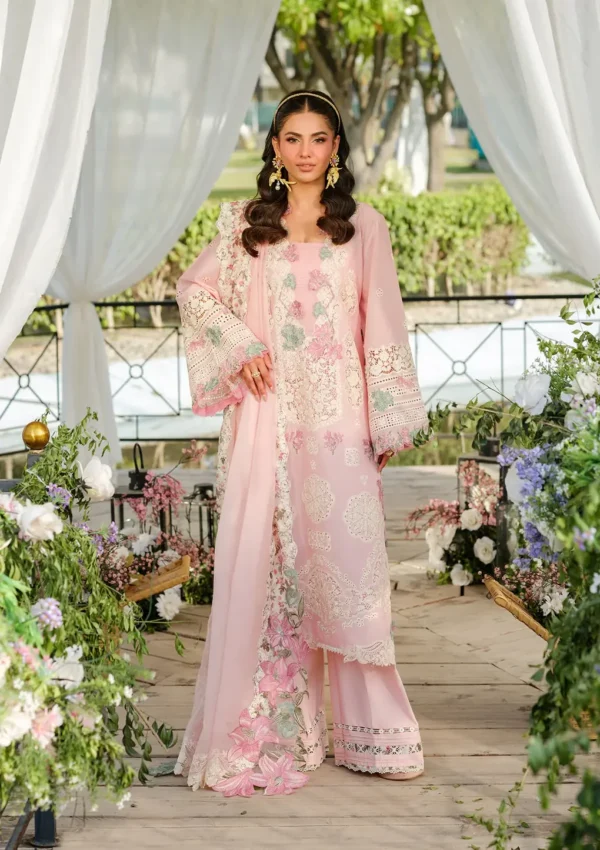 Elaf ELH-1B Sophia unstitched 3-piece luxury lawn suit - Premium Lawn Collection 2025 front UK