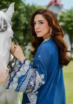 Elaf Premium Luxury Lawn Collection 2025 | ELH-4B FROSTELELH-2A ZIVA, 3-piece Pakistani designer lawn suits in the UK- Zee Collections. sleeves