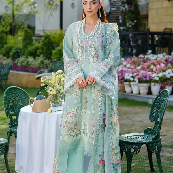 Elaf Premium Luxury Lawn Collection 2025 | ELH-2B ZOYA, 3-piece Pakistani designer lawn suits in the UK- Zee Collections. FRONT