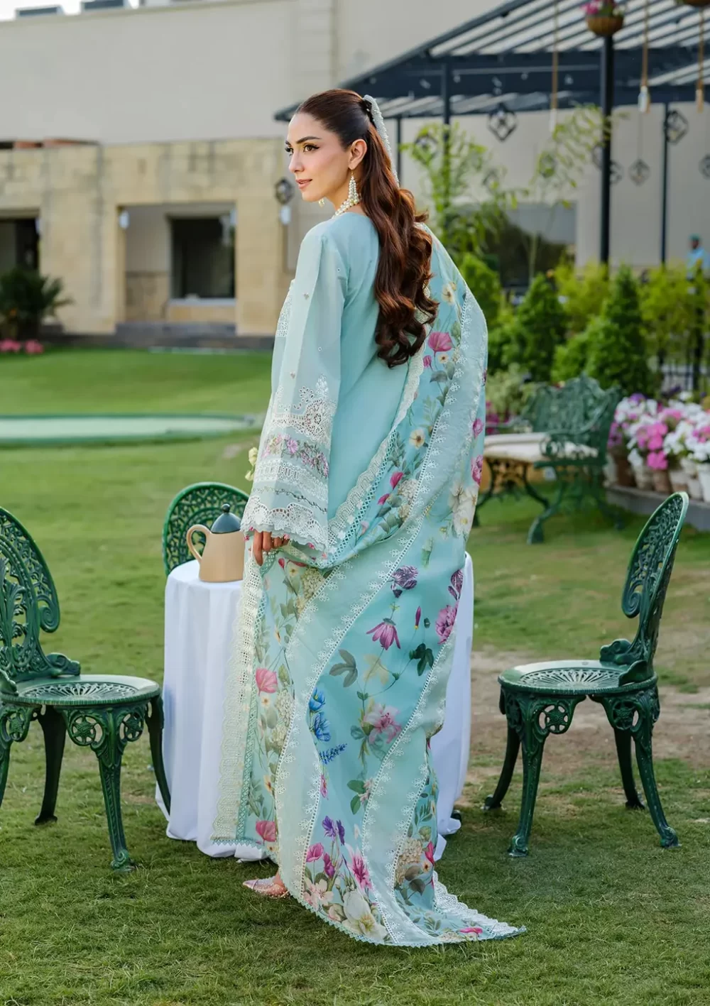 Elaf Premium Luxury Lawn Collection 2025 | ELH-2B ZOYA, 3-piece Pakistani designer lawn suits in the UK- Zee Collections. back
