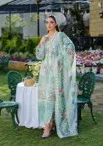 Elaf Premium Luxury Lawn Collection 2025 | ELH-2B ZOYA, 3-piece Pakistani designer lawn suits in the UK- Zee Collections. dupatta border