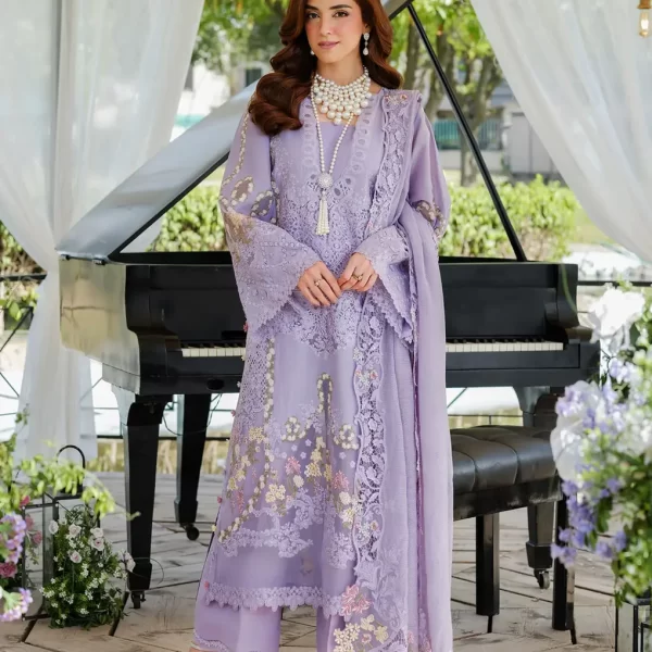 Elaf Premium Luxury Lawn Collection 2025 | ELH-3A PARIS HUES, 3-piece Pakistani designer lawn suits in the UK- Zee Collections. FRONT
