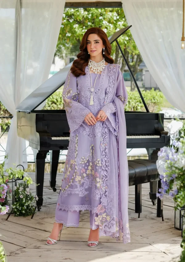Elaf ELH-3A Paris Hues unstitched 3-piece luxury lawn suit - Premium Lawn Collection 2025 front UK