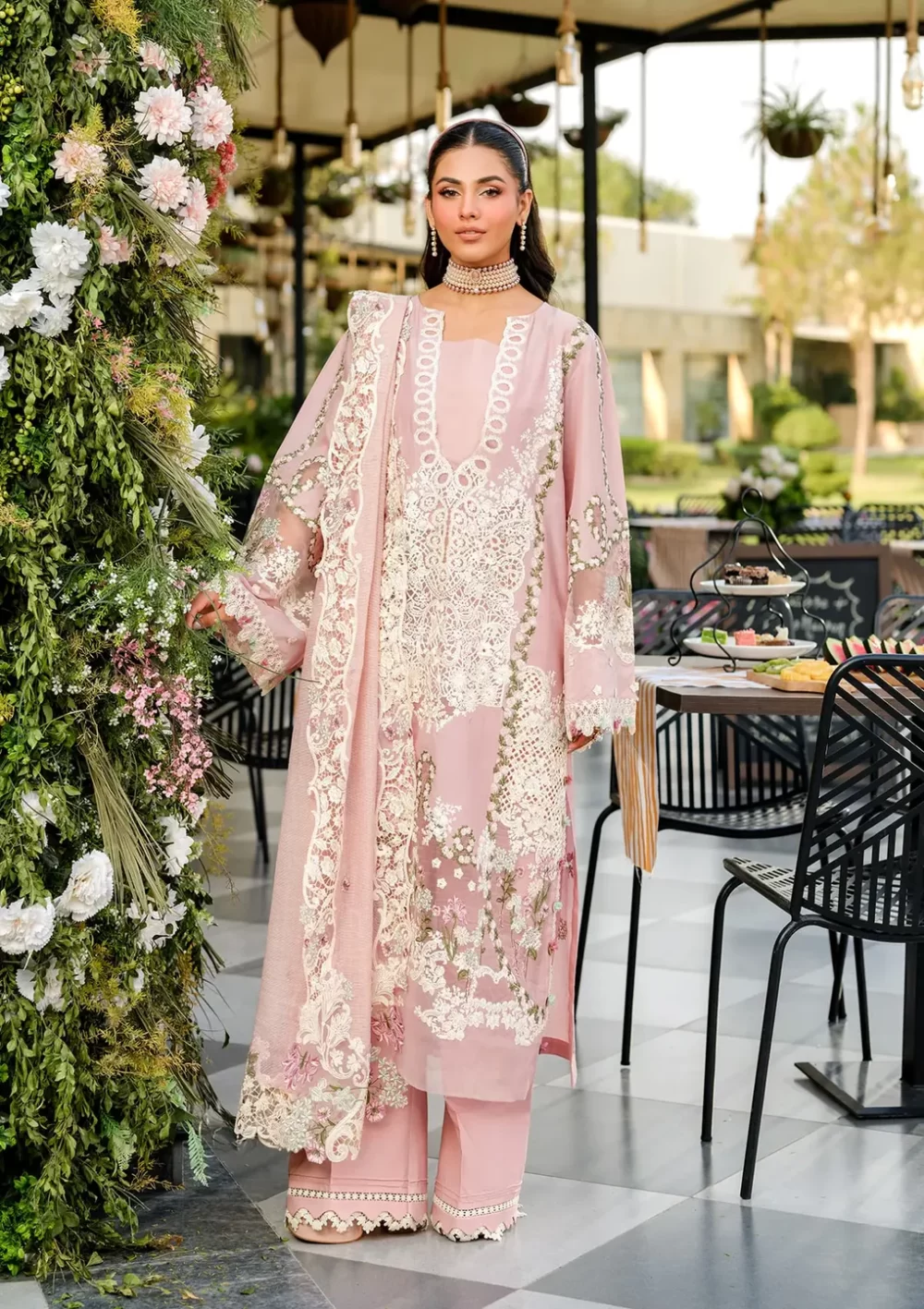 Elaf Premium Luxury Lawn Collection 2025 | ELH-3B OH MY ROSE, 3-piece Pakistani designer lawn suits in the UK- Zee Collections. FRONT