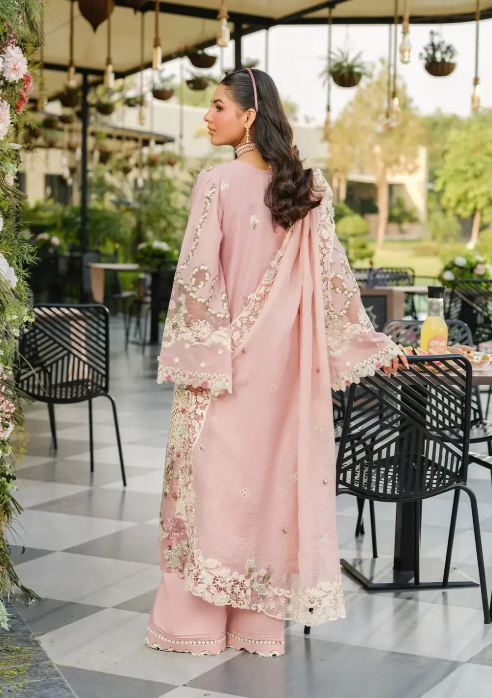 Elaf Premium Luxury Lawn Collection 2025 | ELH-3B OH MY ROSE, 3-piece Pakistani designer lawn suits in the UK- Zee Collections. back