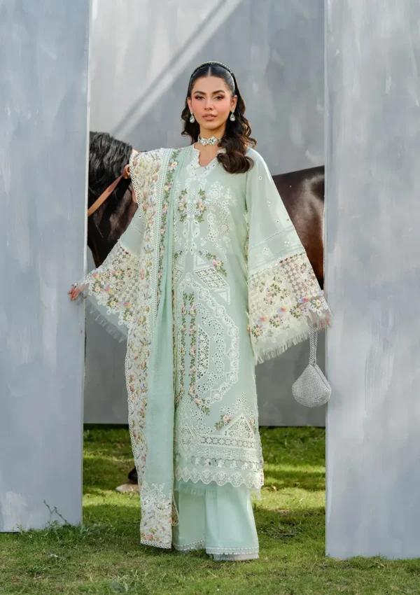 Elaf ELH-4B Frostel unstitched 3-piece luxury lawn suit - Premium Lawn Collection 2025 front UK
