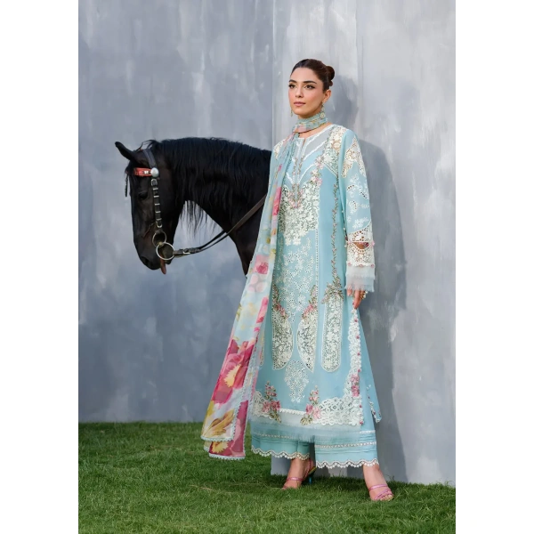 Elaf Premium Luxury Lawn Collection 2025 | ELH-5B ELYA, 3-piece Pakistani designer lawn suits in the UK- Zee Collections. FRONT