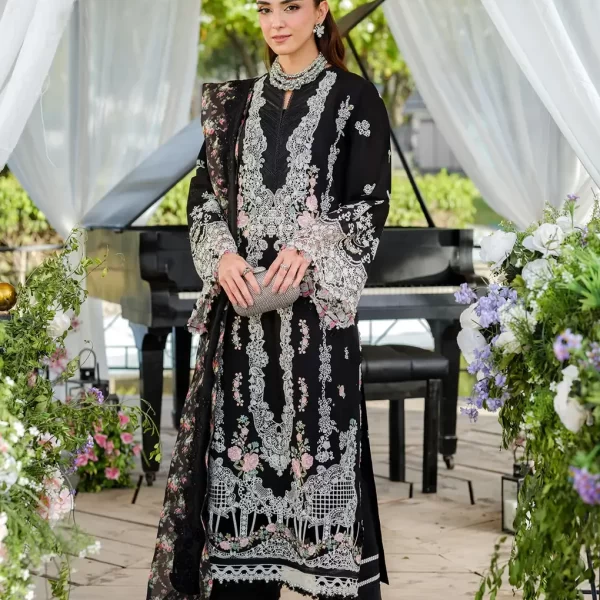 Elaf Premium Luxury Lawn Collection 2025 | ELH-6A SERENA, 3-piece Pakistani designer lawn suits in the UK- Zee Collections. FRONT