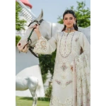 Elaf Premium Luxury Lawn Collection 2025 | ELH-7A WHITE EMPRESS, 3-piece Pakistani designer lawn suits in the UK- Zee Collections. kameez and dupatta