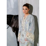 Elaf Premium Luxury Lawn Collection 2025 | ELH-7B ISSABEL, 3-piece Pakistani designer lawn suits in the UK- Zee Collections. front shirt embroidery