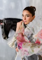 Elaf Premium Luxury Lawn Collection 2025 | ELH-7B ISSABEL, 3-piece Pakistani designer lawn suits in the UK- Zee Collections. dupatta