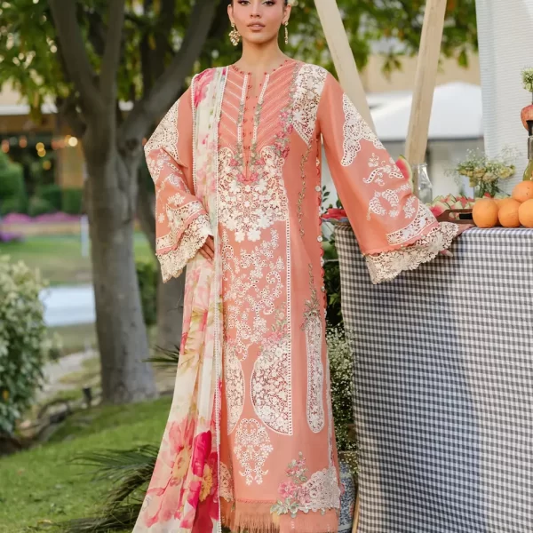 Elaf Premium Luxury Lawn Collection 2025 | ELH-5A AUTUMN DREAM, 3-piece Pakistani designer lawn suits in the UK- Zee Collections. FRONT